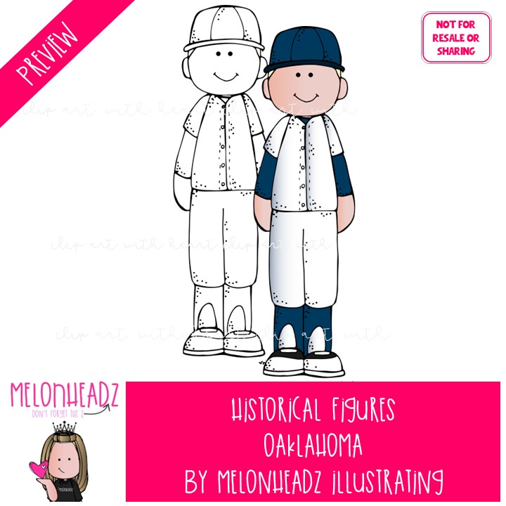 Historical Figures clip art, Oklahoma Edition COMBO PACK - Image 2