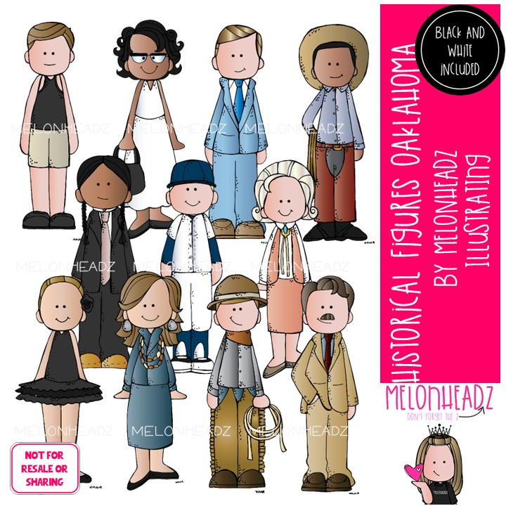 Historical Figures clip art, Oklahoma Edition COMBO PACK