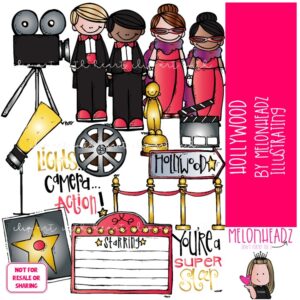 Hollywood clip art, red carpet, award COLORED Version