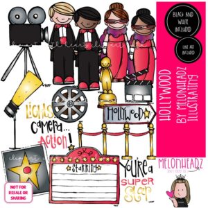 Hollywood clip art, red carpet, award COMBO PACK
