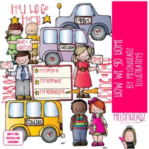 How we go home clip art, After School clip art COLORED Version