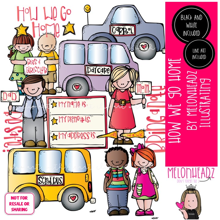 How we go home clip art, After School clip art COMBO PACK