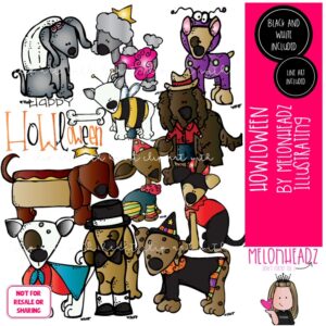 Howloween clip art, dogs, Halloween COMBO PACK