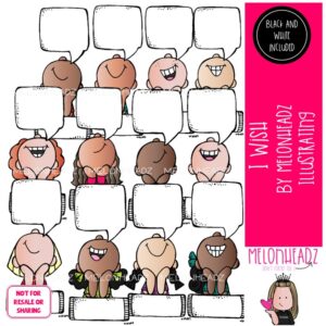 I Wish clip art, speech bubble, blank COMBO PACK