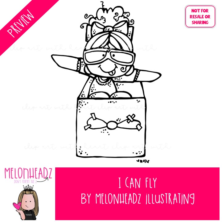 I can fly clip art, play, imagine BLACK AND WHITE - Image 2