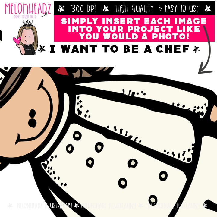 Chef clip art, cooking, career COMBO PACK - Image 3
