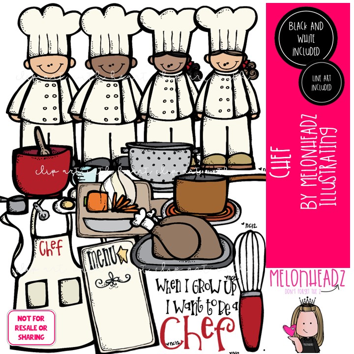 Chef clip art, cooking, career COMBO PACK
