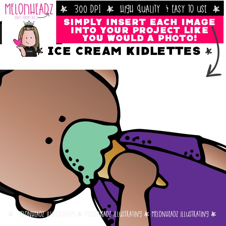 Ice Cream clip art, Kidlettes, cone Mini - Image 3