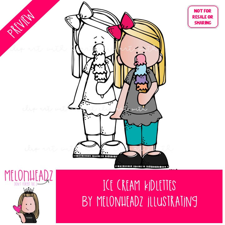 Ice Cream clip art, Kidlettes, cone Mini - Image 2