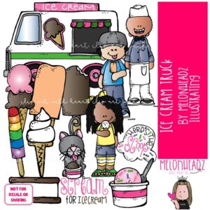 Ice Cream Truck clip art, career, popsicle COLORED Version