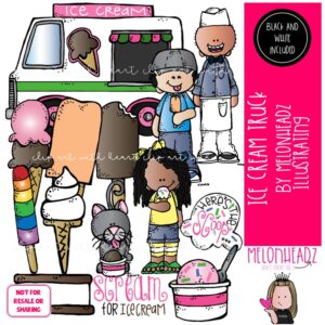 Ice Cream Truck clip art, career, popsicle COMBO PACK