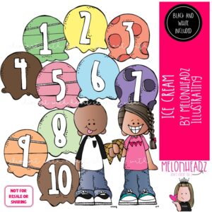 Ice Cream clip art, counting, sequence COMBO PACK