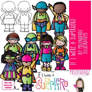 If I were a Superhero clip art / printable COLORED Version