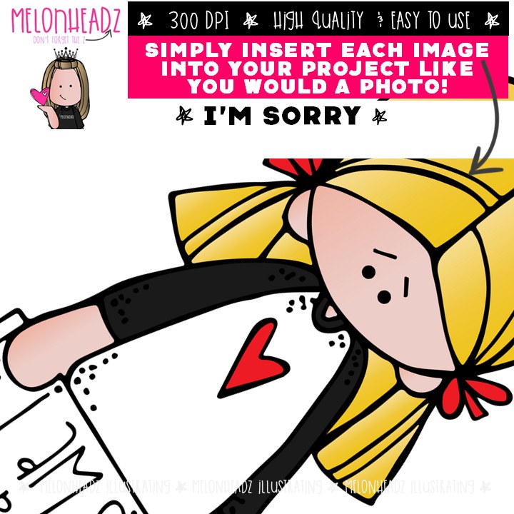 I'm Sorry clip art, apology, feeling Mini - Image 3