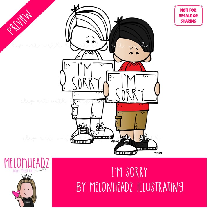 I'm Sorry clip art, apology, feeling Mini - Image 2