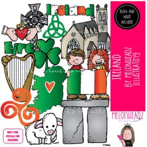 Ireland clip art, flag, shamrock COMBO PACK