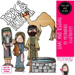 Isaac and Rebekah clip art, Bible Mini