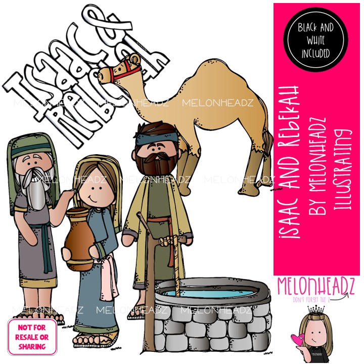 Isaac and Rebekah clip art, Bible Mini