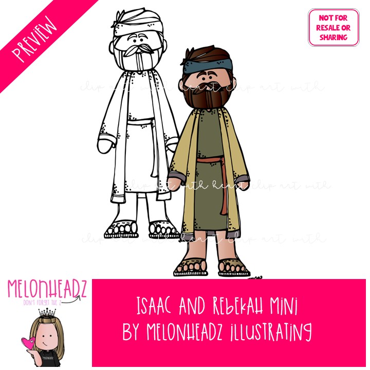 Isaac and Rebekah clip art, Bible Mini - Image 2