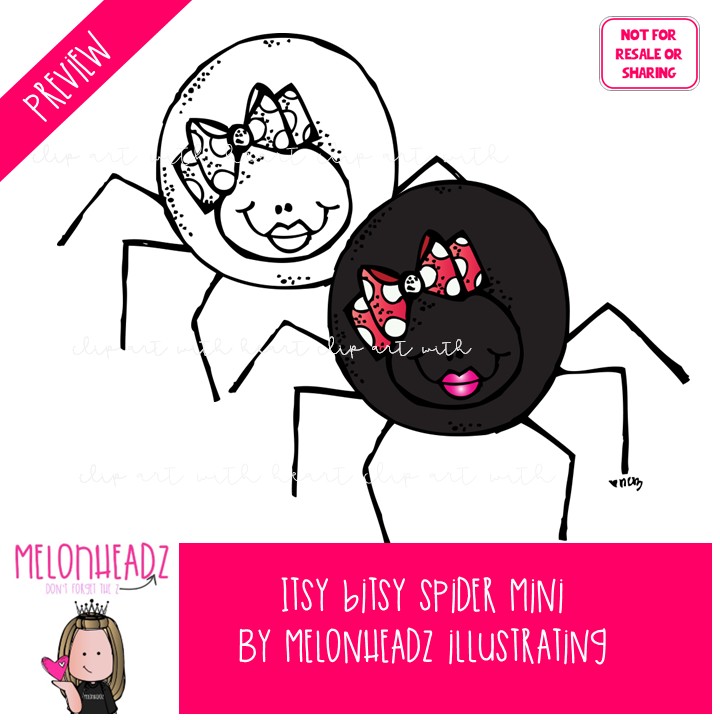 Itsy Bitsy Spider clip art, Nursery Rhyme clip art, Literature clip art Mini - Image 2