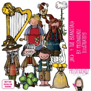 Jack and the Beanstalk clip art Literature clip art Book Companion clip art COLORED Version