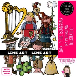 Jack and the Beanstalk clip art Literature clip art Book Companion clip art LINE ART and BLACK AND WHITE