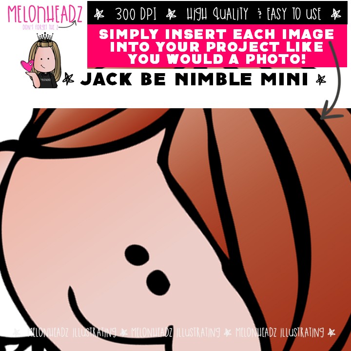 Jack be Nimble clip art, Nursery Rhyme, Literature Mini - Image 3