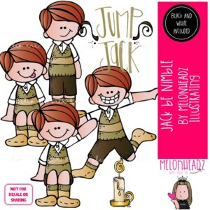 Jack be Nimble clip art, Nursery Rhyme clip art, Literature clip art Mini