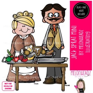 Jack Sprat clip art, nursery rhyme, book companion Combo Pack