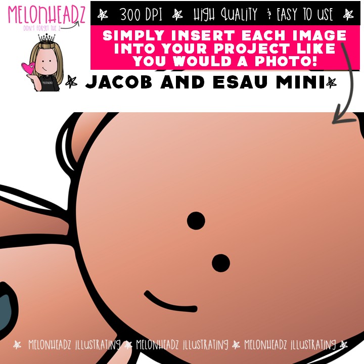 Jacob and Esau clip art, Bible Mini - Image 3