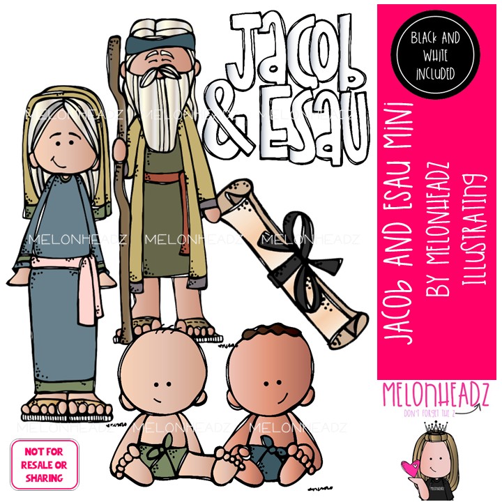 Jacob and Esau clip art, Bible Mini