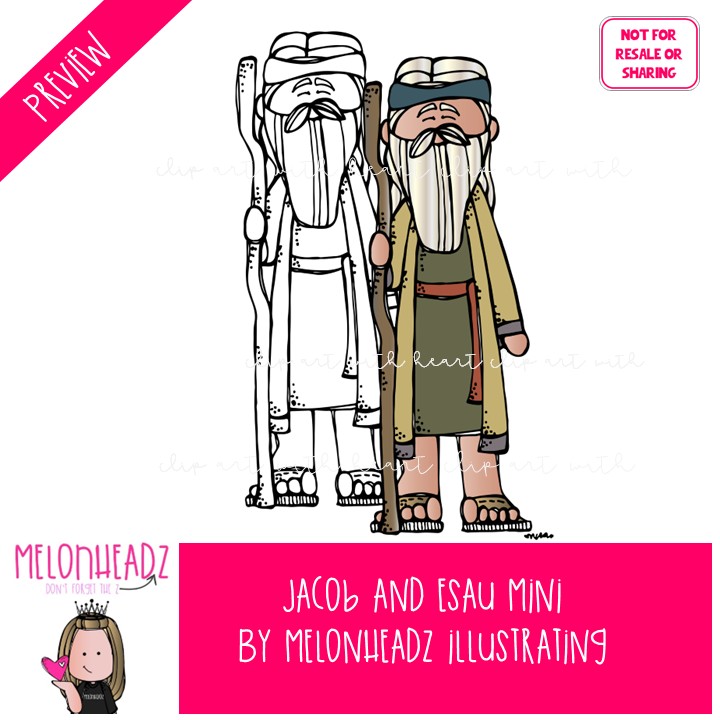 Jacob and Esau clip art, Bible Mini - Image 2