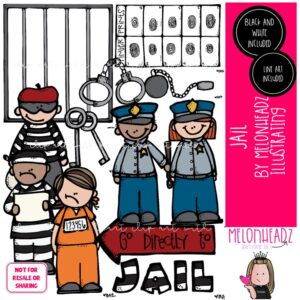 Jail clip art, police officer, community service COMBO PACK