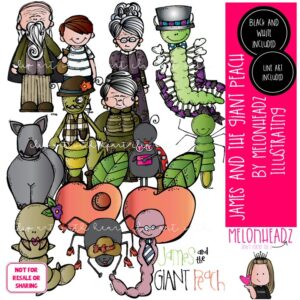 James and the giant peach clip art, book companion, literature COMBO PACK