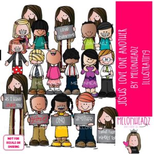 Jesus clip art, Love One Another, LDS, Christian COLORED Version