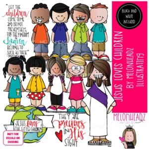 Jesus loves Children clip art, Bible, LDS COMBO PACK