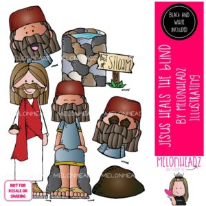 Jesus heals the blind clip art, Bible Mini