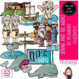 Jonah and the Whale clip art, Bible COMBO PACK