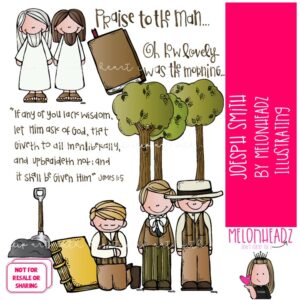 Joseph Smith clip art, LDS, Book of Mormon COLORED Version