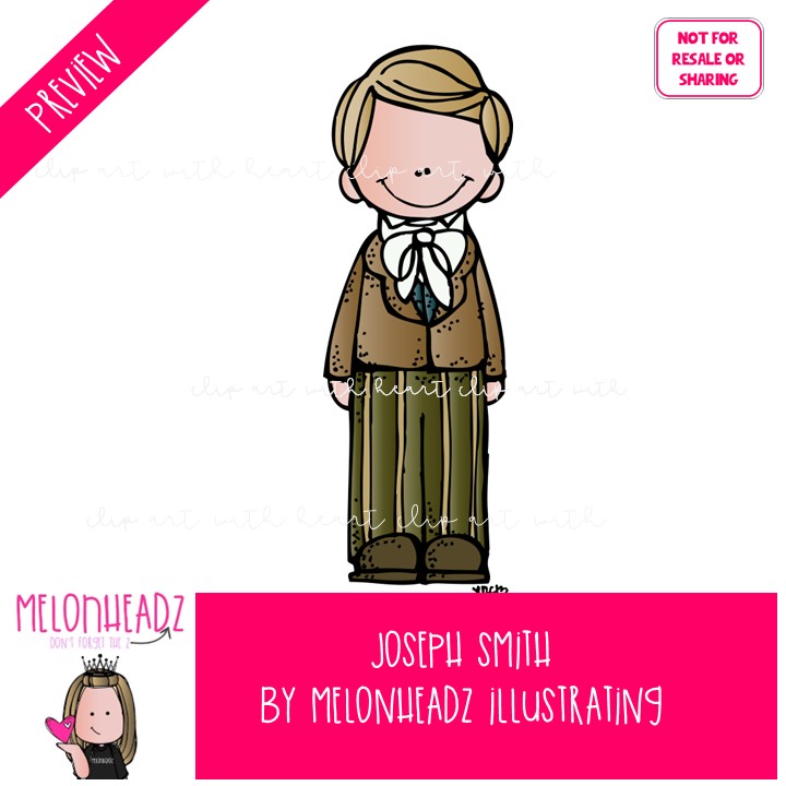 Joseph Smith clip art, LDS, Book of Mormon COLORED Version - Image 2