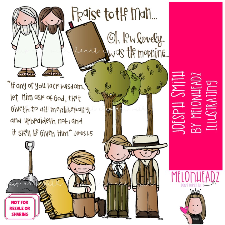 Joseph Smith clip art, LDS, Book of Mormon COLORED Version