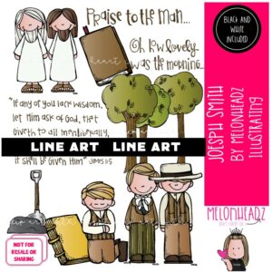 Joseph Smith clip art, LDS, Book of Mormon LINE ART and BLACK AND WHITE