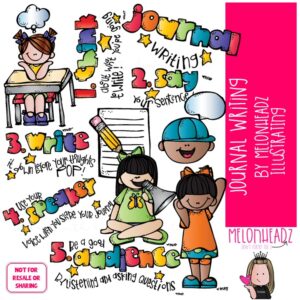 Journal Writing clip art, Writing Steps clip art COLORED Version