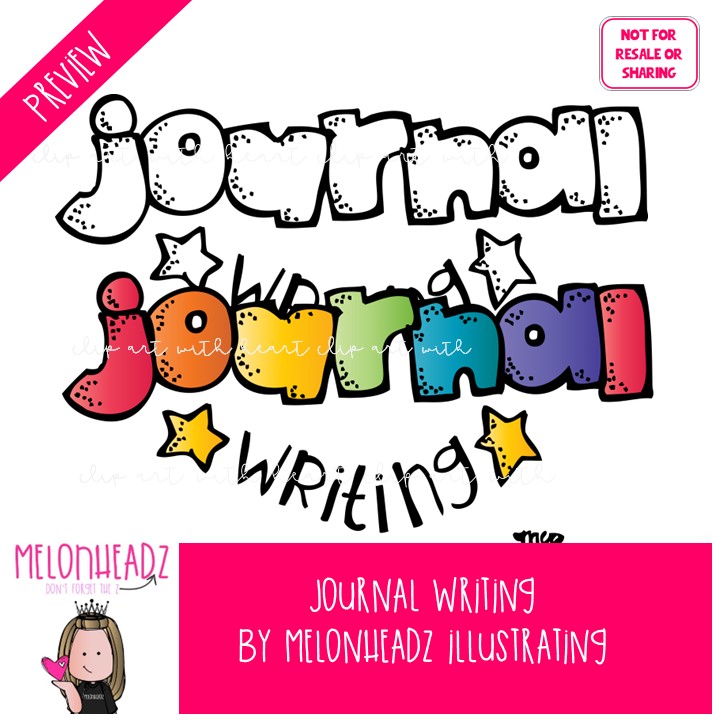 Journal Writing clip art, Writing Process clip art COMBO PACK - Image 2