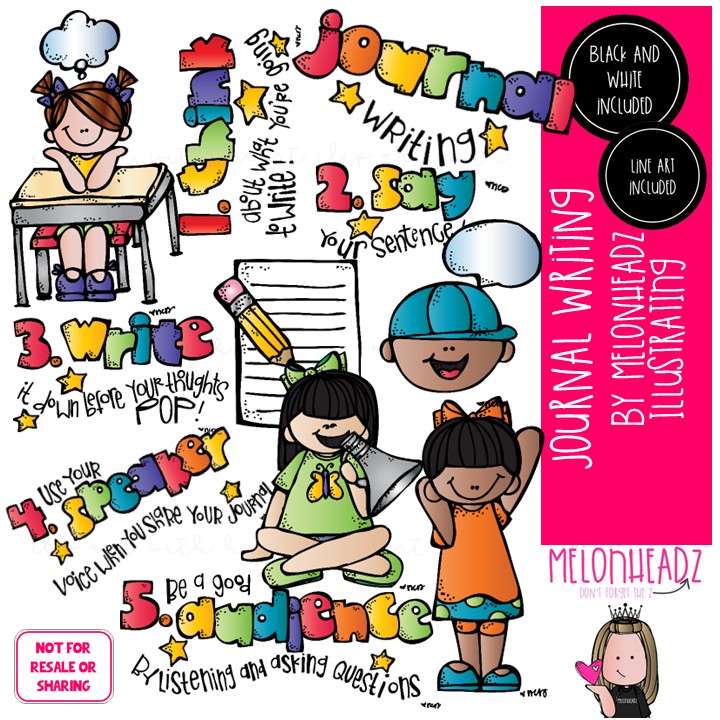 Journal Writing clip art, Writing Process clip art COMBO PACK