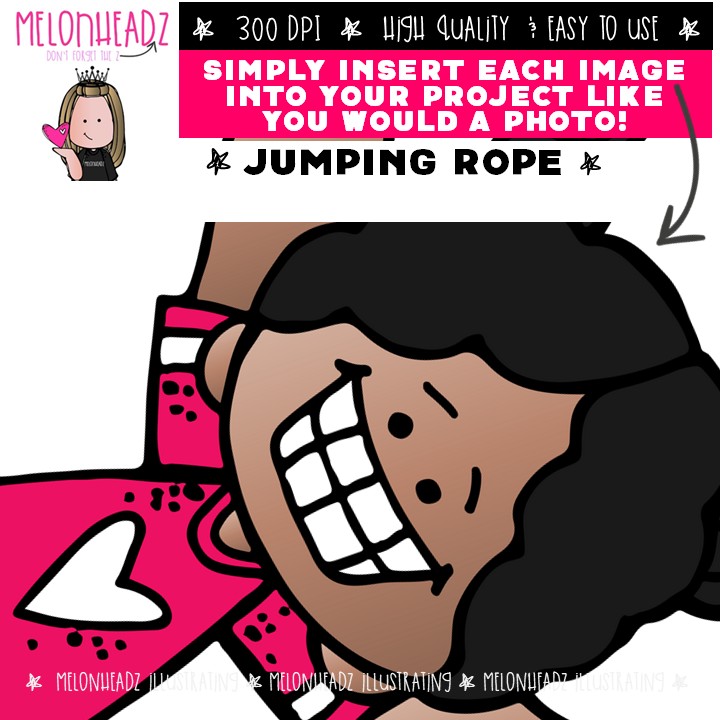 Jumping rope clip art, outdoor, hobby, activity MINI - Image 3