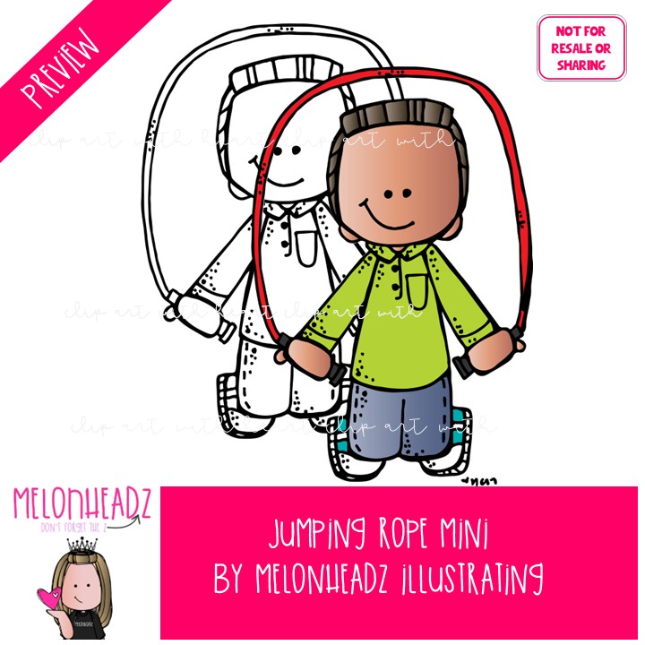 Jumping rope clip art, outdoor, hobby, activity MINI - Image 2