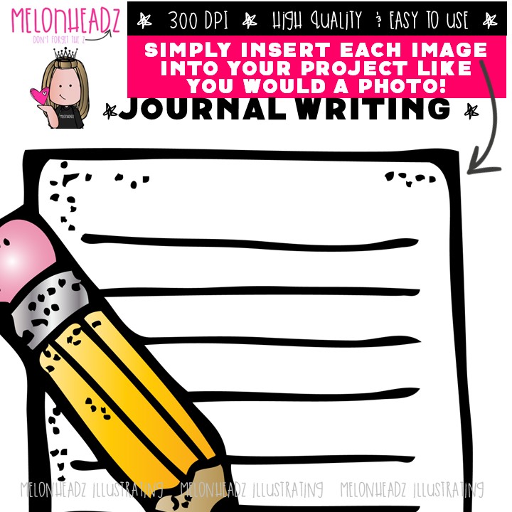 Journal Writing clip art, Writing Process clip art COMBO PACK - Image 3