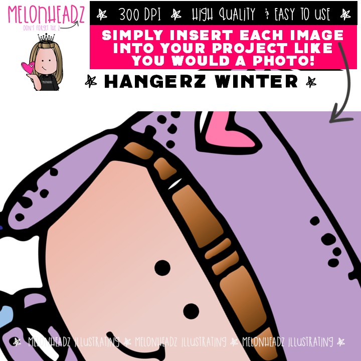 Hangerz clip art, Winter clip art COLORED Version - Image 3