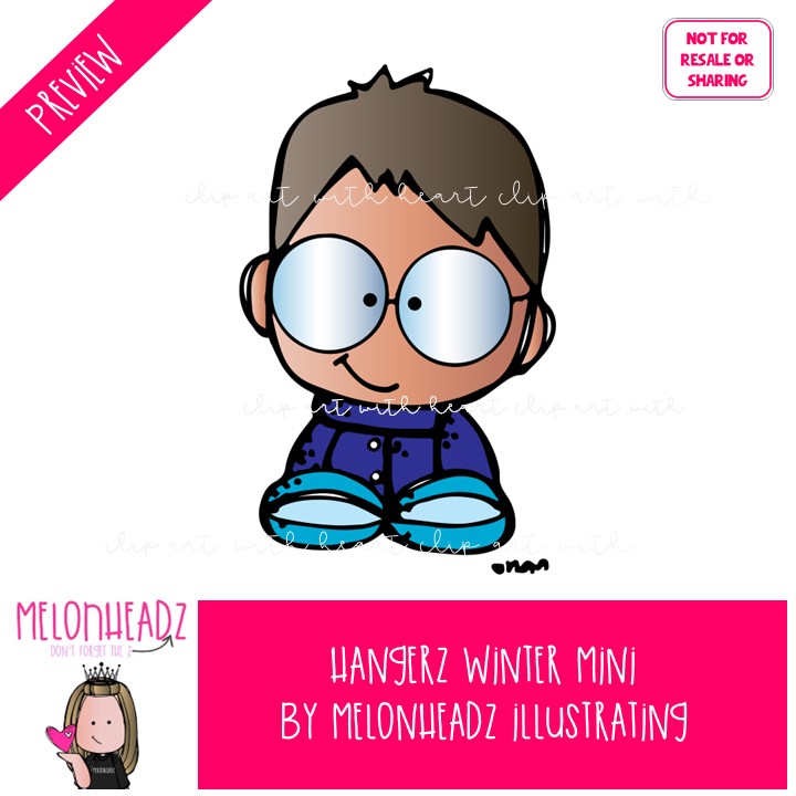 Hangerz clip art, Winter clip art COLORED Version - Image 2